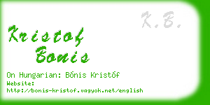 kristof bonis business card