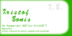 kristof bonis business card